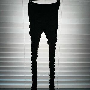 Frederick's of Hollywood Black Ruched Leggings